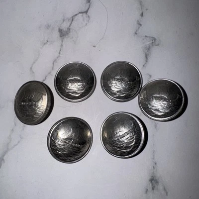 Set of 4 VTG Emarthinsen Norwegian Viking Ship Sweater Silver Nordic Sweden READ - Image 1 of 4