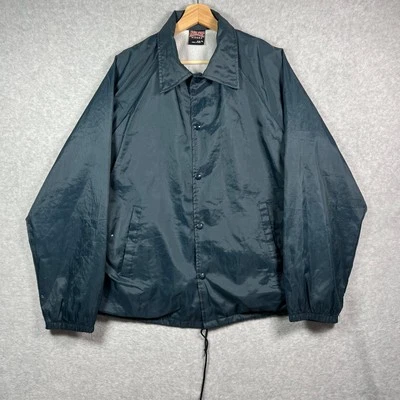 Vintage Athletic Works Coaches Windbreaker Jacket Men's Size L Navy Blue USA - Image 1 of 4
