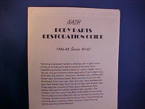1946,1947,1948 NASH Parts/Trim/Resto Guide--very old vintage repair shop info - Picture 1 of 2