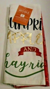 JCPenney Home Fall 2-pc. Kitchen Towel, "Pumkins, Apples, & Hayrides" - Picture 1 of 2