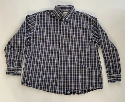 Cabela's  Legendary Quality Men’s Size 2XL  Blue/White Plaid Long Sleeve Shirt - Image 1 of 4