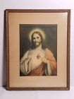 Vintage Sacred Heart of Jesus Print #2836 Matted Framed Beautiful Inspirational