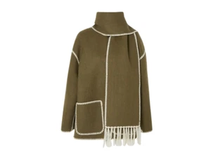 Chaqueta Bufanda Bordada Toteme Verde Ejército EE. UU. 6 Minorista $1300 - Imagen 1 de 7