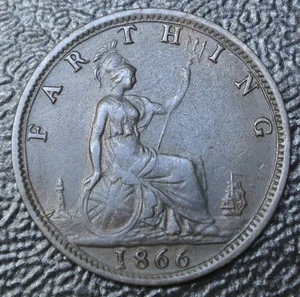 1866 GREAT BRITAIN - FARTHING - Victoria - Nice HIGH GRADE - Picture 1 of 4