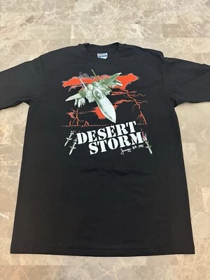Винтажная футболка США Desert Storm Fighter Jet WAR ZONE 1991 мужская размер XL США - Изображение 1 из 4