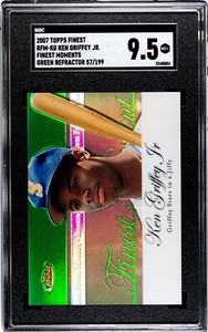 KEN GRIFFEY JR 2007 Topps Finest Moments GREEN REFRACTOR #/199 SGC 9.5 MINT+