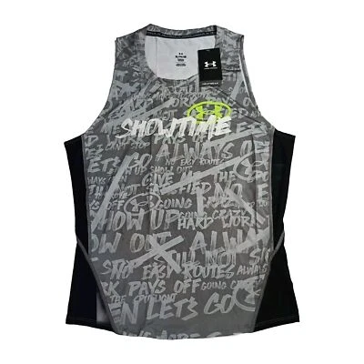 Camiseta sin mangas de compresión Under Aarmour para hombre XL Heatgear Training Mod blanca/gris impresa Foto 1 de 4