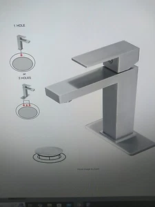 Grifo de baño BWE A-96006-N-2 1 manija arco bajo con drenaje emergente níquel cepillado - Imagen 1 de 4
