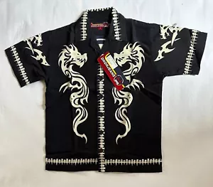 Vintage Men’s Dnon Jeans Twin Dragon Shirt - Picture 1 of 5