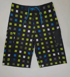 North Face Boardshorts Swimsuit Boys 20 Mens 30 Swim Trunks Gray Check - Picture 1 of 4
