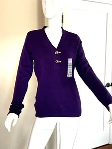 MACY'S CHARTER CLUB 100% COTTON FANCY PURPLE SWEATER SIZE M MEDIUM - Picture 1 of 4