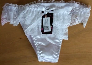 Damas Talla 8-10 Lujo Encaje Bragas Bragas Calzoncillos Floral Encaje Blanco - Imagen 1 de 4