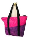 VINTAGE Pacific Connections Nylon large TOTE BAG SHOULDER Purple and Pink 
