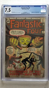 Fantastic Four #8 CGC 7.5 VF- 1st Appearance Puppet Master - Picture 1 of 2
