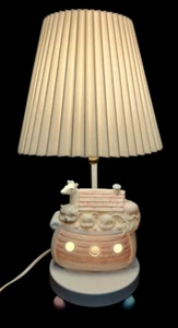 VTG Noahs Ark Baby Childrens Nursery Ceramic Lamp & Night Light 3 Way Switch EUC - Picture 1 of 9