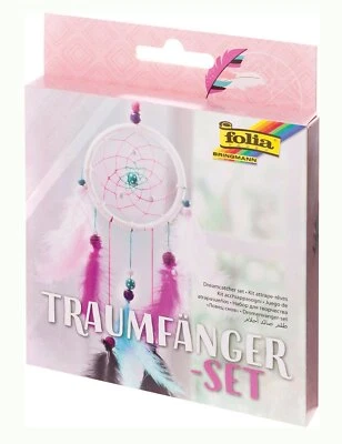 folia 23819 Bastelset Traumfänger GIRLY - Set selberbasteln basteln Pastelltöne