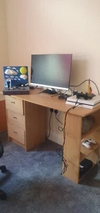 Desk With Shalve Unit - Picture 1 of 7