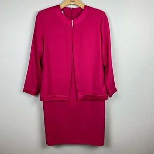 Henry Lee Dress Womens 12 Pink Layered Blazer Long Sleeve Union Label Vintage - Picture 1 of 12