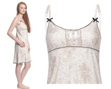 Vive Maria Nachthemd Blumen beige weiß Spitze Hippy Pyjama Negligé white 34463