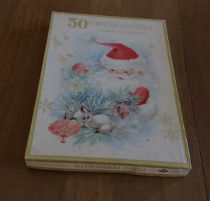 Vtg.-1950's-BROOKLINE-(50) BOXED CHRISTMAS CARDS w/Envelopes-Exc. Vtg. Condition - Picture 1 of 3