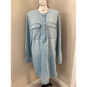 J. Crew Chambray Denim Long Sleeve Dress - Size XL - Picture 1 of 4