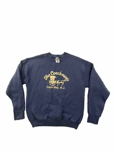 Vintage 90s Streetwear Mens Coachman’s Cape NJ Faded Hoodie Sweater Pullover - Picture 1 of 10