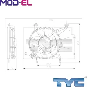 FAN RADIATOR 810-0043 FOR FORD ECOSPORT B-MAX FIESTA/VI/Van XVJD/XVJA 1.5L 4cyl - Picture 1 of 6