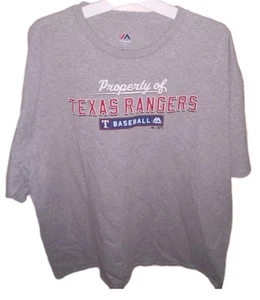 Camiseta gris 2XL de béisbol MLB Property of Texas Rangers para hombre de Majestic  - Imagen 1 de 3
