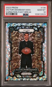 2023 Panini Prizm #136 Victor Wembanyama Rookie Suit Variation Fast Break PSA 10 - Picture 1 of 3