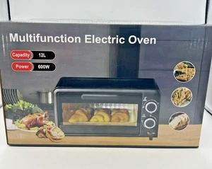 Multifunction Electric Oven 12L 600W Compact Countertop Toaster Black New Box - Picture 1 of 7