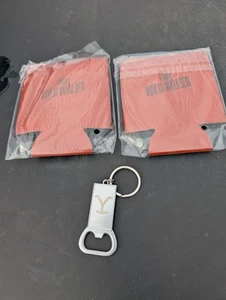 Yellowstone Koozies Coozie Cosy and Bottle Opener Keychain New Wild Willies - Picture 1 of 10