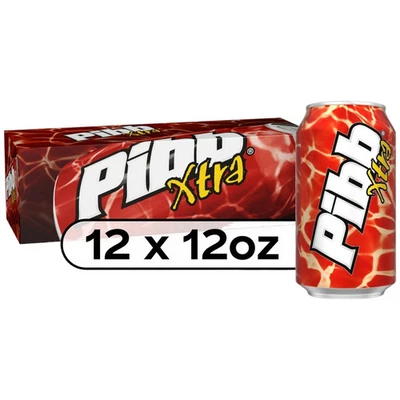 Pibb Xtra Soda Pop Soft Drinks Cola 12 fl oz 12 Pack Cans Limited Mr Pibb Rare ㄋ - Image 1 of 4