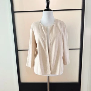 J. McLaughlin Cardigan Sweater Women’s Small Tan Camel Cotton Quiet Luxury - Picture 1 of 10