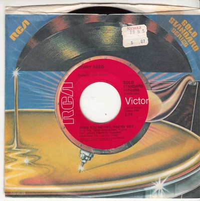 JERRY REED - WHEN YOU'RE HOT, YOU'RE HOT - REISSUE 45 - GREAT SHAPE - Image 1 of 2