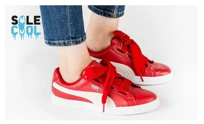 PUMA Basket Heart Red White Classic Women’s Sneakers Shoes 364082-03 - Image 1 of 4