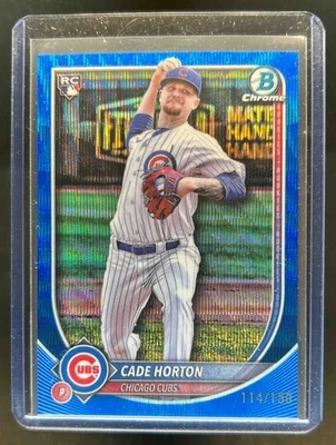 2025 Bowman Chrome Cade Horton RC Blue Wave Refractor Rookie #114/150 Cubs - Image 1 of 2