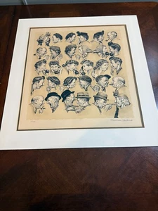 Norman Rockwell signed Lithographie The Gossips Vintage Limited Edition 110/200 rare - Bild 1 von 10