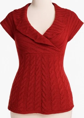 Suéter Babydoll Tejido Seda Alpaca Lana Sangre de Buey De Colección S Vamp Romántico Y2K Foto 1 de 4