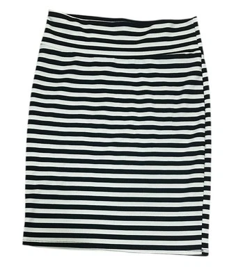 LuLaRoe XL Negro Blanco Rayas Lápiz Moveble Falda Elástica Tejida Pull-On Foto 1 de 3