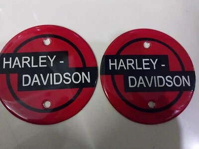 Harley Davidson 1957 1958 rojo tanque de gasolina emblema insignia par  Foto 1 de 4