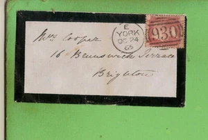 GREAT BRITAIN 1865  ENVELOPE - YORK  CANCEL - Bild 1 von 2