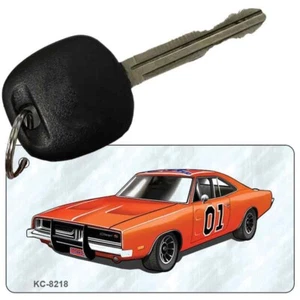 General Lee Charger  Metal Aluminum Key Chain License Plate Tag Art Keychain - Picture 1 of 1
