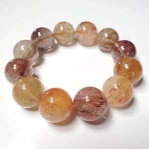 19mm+ Rutilated Quartz With Copper Hairs Bracelet - Picture 1 of 6