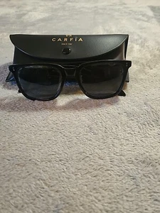 Carfia Womens Black CA5354 Polarized Square Shades Sunglasses w/ Case - Picture 1 of 7