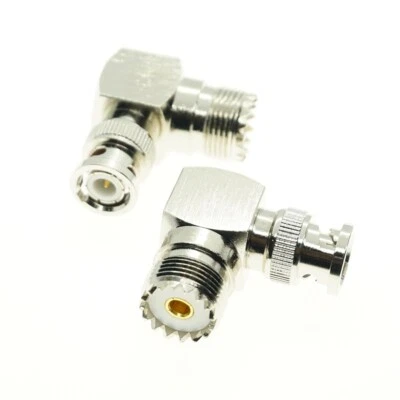1pcs BNC male to UHF female SO239 Right Angle 90 Degree Deg RF Connector Adapter - Image 1 of 2