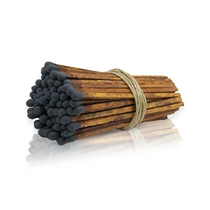Fósforos de madera pequeños de 4" pulgadas para decoración del hogar favores de boda - marrón negro - Imagen 1 de 4