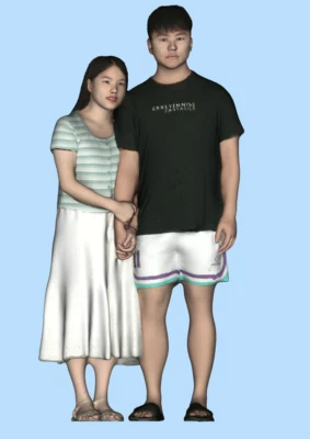 Resin 1/18 Standing Sweet Lover Diorama Miniature Figure Toy - Image 1 of 3