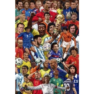 SOCCER LEGENDS POSTER MESSI PELE RONALDO MARADONA NEW 24x36 FREE SHIPPING - Picture 1 of 1