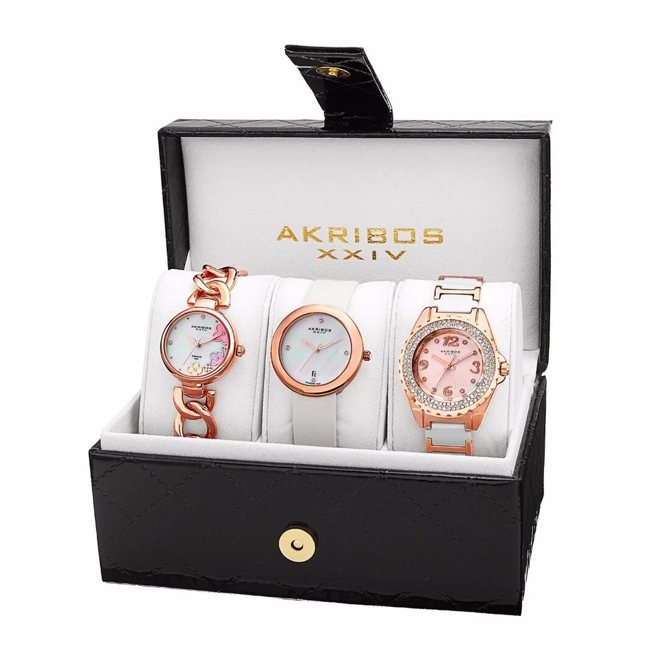 AKRIBOS XXIV Conjunto de Relógio Feminino AK887RG 30mm 32mm 39mm 130195 - Imagem 1 de 1
