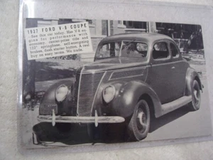 1937 FORD COUPE V8 DEALER POSTCARD ORIGINAL - Picture 1 of 2